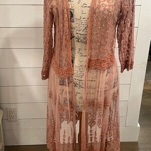 Xhilaration Lace Cardigan in Soft Pink